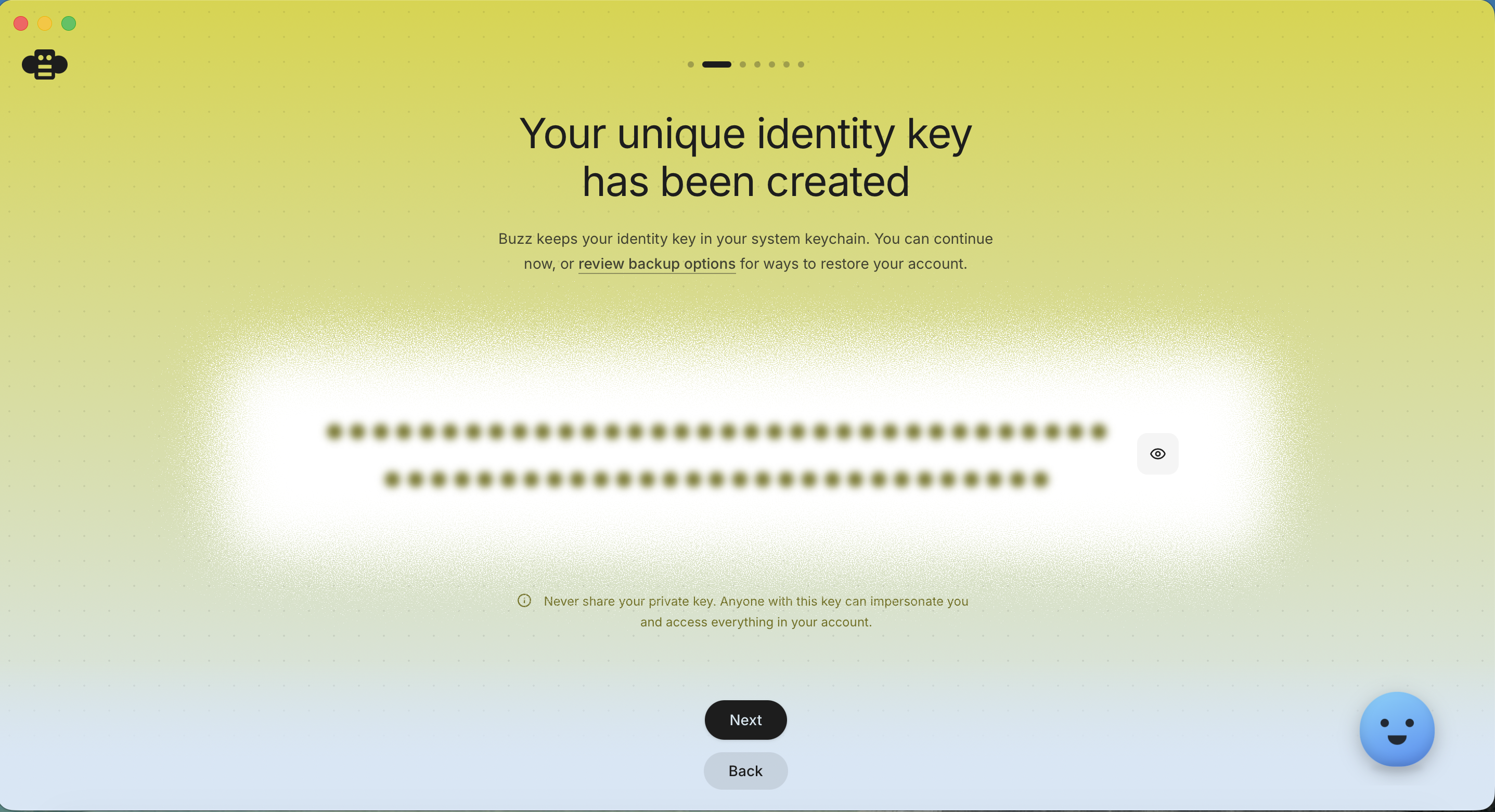 Your identity key has been created.